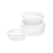 Set 3 Contenitori in plastica per alimenti - Rotondo