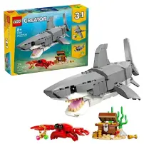 LEGO Creator 31381 3in1 Squalo con Scrigno del Tesoro, Animale…