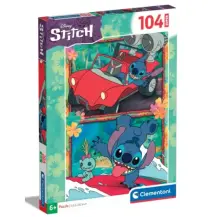 Disney Stitch Puzzle 104 pezzi in cartoncino rigido da 38x27cm - Cleme