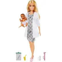 Barbie Playset Pediatra GVK03 con Neonata 3+