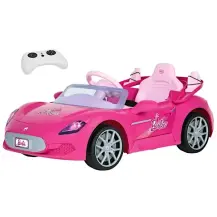 Barbie Auto Elettrica Sportiva 12V Rosa con sedile in pelle