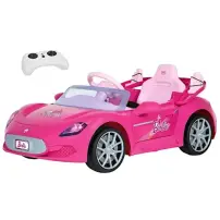 Barbie Auto Elettrica Sportiva 12V Rosa con sedile in pelle