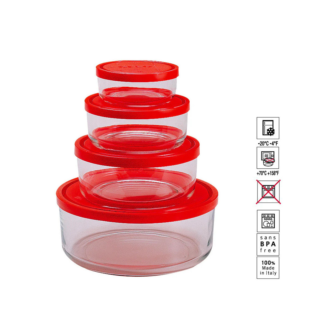 Gelo Set Contenitore Per Alimenti In Vetro - Set 4 Pz Bormioli Rocco