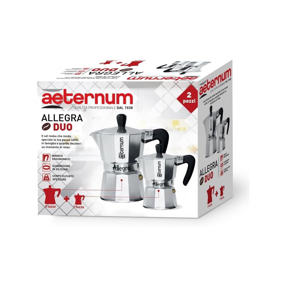 Caffettiere Aeternum Allegra Duo 1 e 3 tazze