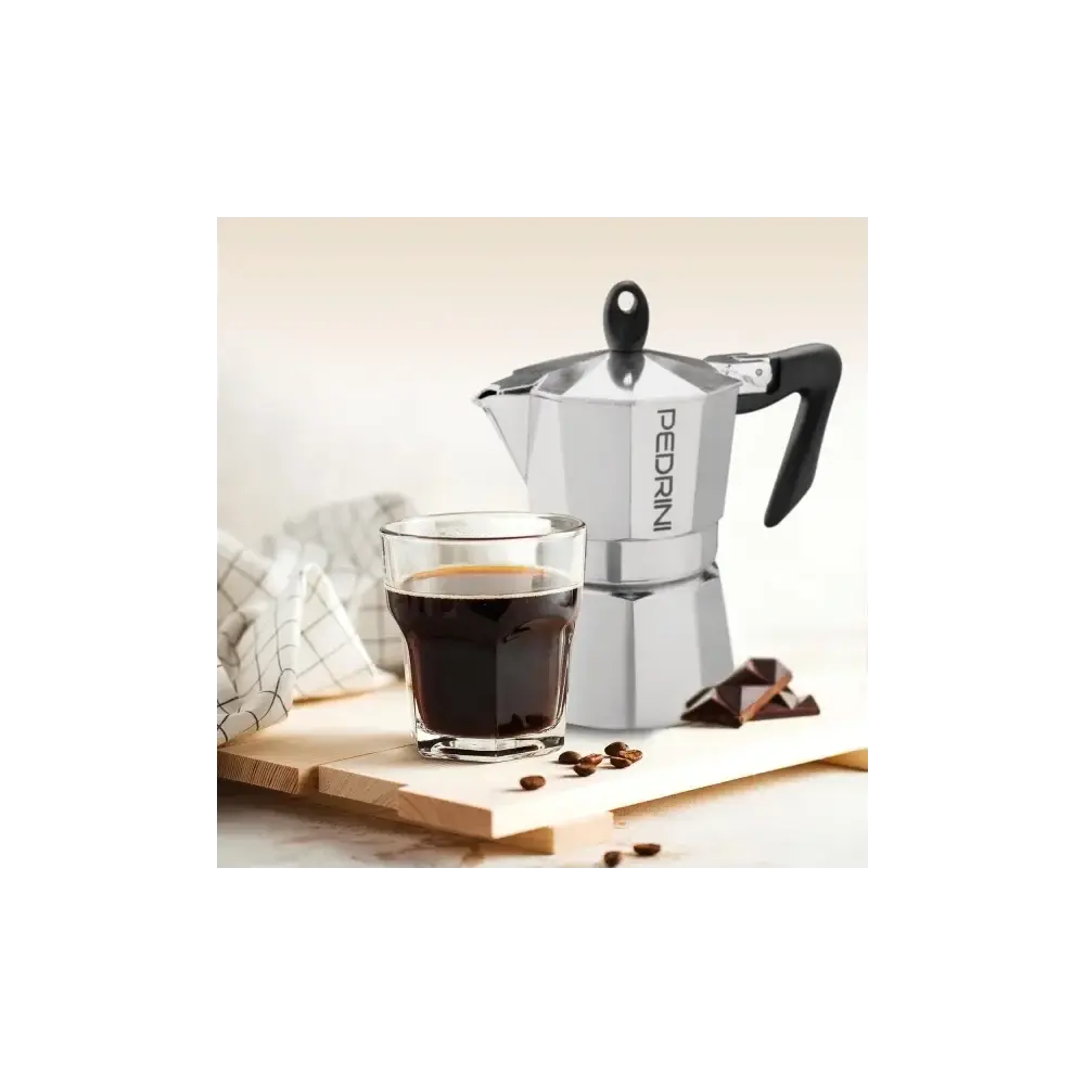 Pedrini Caffettiera Brillantata 2 Tazze in alluminio
