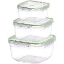 Pedrini Set 3 Contenitori Quadrati 500/900/1500 ml