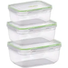 Pedrini Set 3 Contenitori Rettangolari 400/800/1400 ml