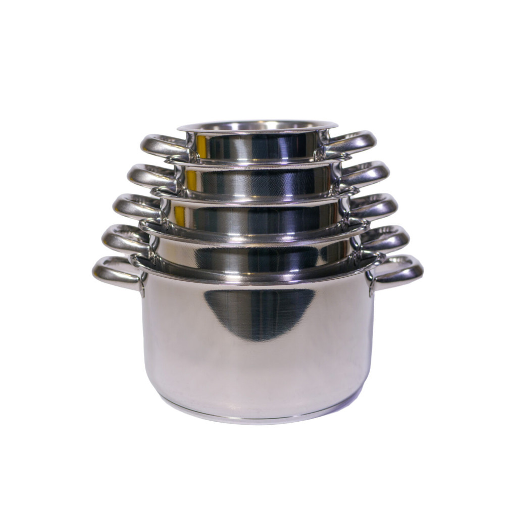 Set 5 casseruole acciaio inox per induzione Alice