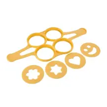Tescoma Stampo Pancake Silicone Giallo – 4 dischi decorativi Ø8 cm