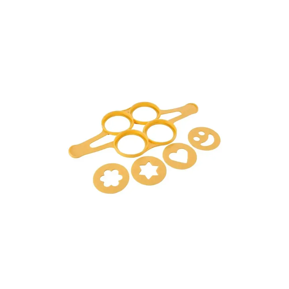 Tescoma Stampo Pancake Silicone Giallo – 4 dischi decorativi Ø8 cm
