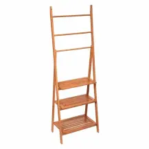 5five Portasciugamani in bambù 3 ripiani 3 barre 53x30x153 cm