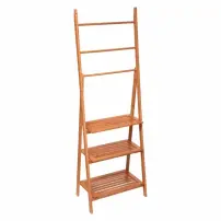5five Portasciugamani in bambù 3 ripiani 3 barre 53x30x153 cm