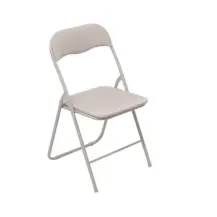 5five Sedia Pieghevole PVC Beige con Struttura in Acciaio