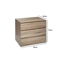 5five Cassettiera Dolo 3 cassetti effetto legno naturale