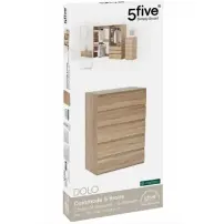 5five Cassettiera Dolo 5 cassetti effetto legno naturale