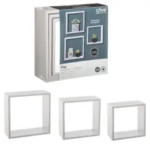 5five Fixy Set 3 Mensole Cubo Bianche in MDF