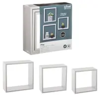 5five Fixy Set 3 Mensole Cubo Bianche in MDF
