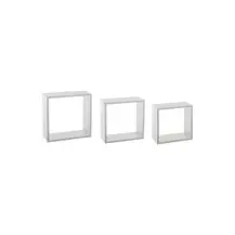 5five Fixy Set 3 Mensole Cubo Bianche in MDF