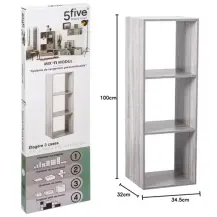 Mix N Modul, Mensola 3 Ripiani, Effetto Rovere grigio, Scaffale…