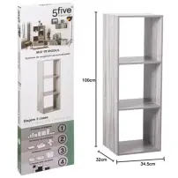 Mix N Modul, Mensola 3 Ripiani, Effetto Rovere grigio, Scaffale…