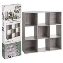 5five Mix N Modul Scaffale 9 Ripiani Effetto Rovere Grigio