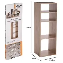 5five Mix n Modul Scaffale 4 Scomparti Effetto Rovere
