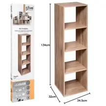 5five Mix n Modul Scaffale 4 Scomparti Effetto Rovere