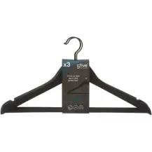 5FIVE Set 3 Appendini in Legno Nero Rubber