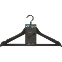 5FIVE Set 3 Appendini in Legno Nero Rubber