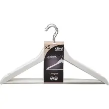 5five Set 5 Appendini in Legno Bianco | 5 pezzi