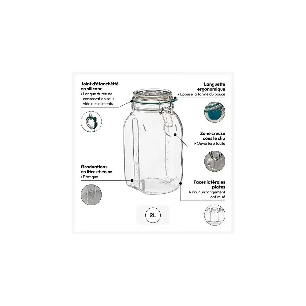5five Vaso di Vetro Jarro Trasparente 1 L