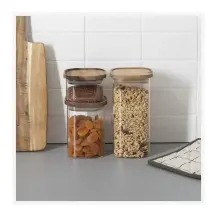 5Five Vaso in vetro con coperchio acacia 1 L