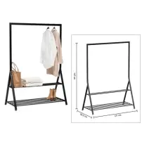 5five Appendiabiti Athena in Metallo Nero – 2 livelli 121×56×167 cm