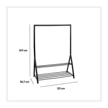 5five Appendiabiti Athena in Metallo Nero – 2 livelli 121×56×167 cm