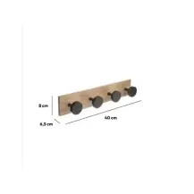 5FIVE Appendiabiti 4 Teste in Pino Nero