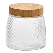 5FIVE Barattolo Striva vetro 0,9 L coperchio bambù