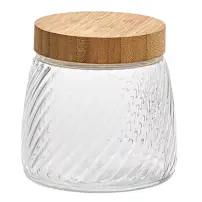 5FIVE Barattolo Striva vetro 0,9 L coperchio bambù
