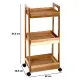 5FIVE Carrello 3 Ripiani Acacia e MDF 40x30x84 cm