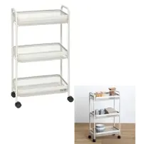 5Five Carrello 3 Ripiani in Metallo Beige 46,5x26,5x79,6