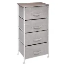 5FIVE Cassettiera con Ruote 4 Cassetti Grigio Chiaro