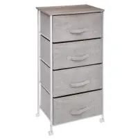 5FIVE Cassettiera con Ruote 4 Cassetti Grigio Chiaro