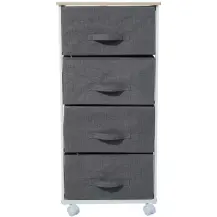 5Five Cassettiera 4 cassetti grigio scuro con ruote