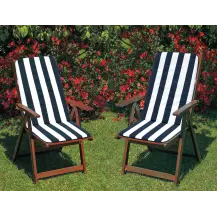 Set 4 Cuscini Universali per Sedie e Poltrone da Giardino 110x45 cm BLU | Made in Italy
