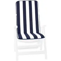 Set 4 Cuscini Universali per Sedie e Poltrone da Giardino 110x45 cm BLU | Made in Italy
