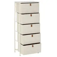 Tissa 5 Cassetti - Cassettiera in MDF e Metallo Beige