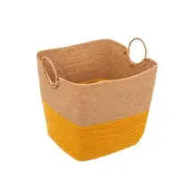 5FIVE Cesta Multiuso Ocra 37X32X36 cm in fibra intrecciata