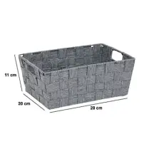 Cestino Lise 5FIVE grigio in poliestere e metallo 28x20x11 cm