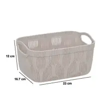 Cesto Leaf Beige 23x17x12 cm in Plastica 5FIVE