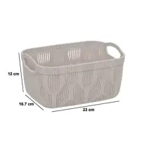Cesto Leaf Beige 23x17x12 cm in Plastica 5FIVE