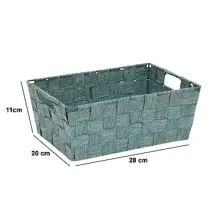 5Five Lise Cestino Verde 28x20x11 cm Poliestere e Metallo